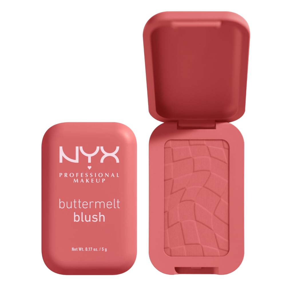 NYX PROFESSIONAL MAKEUP Buttermelt Powder Blush Fade and Transfer-Resistant Blush Up to 12HR Make Up Wear Vegan Formula - Feeling Butta