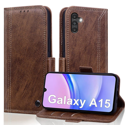 Wallet Case for Samsung Galaxy A15 5G with RFID Blocking Credit Card Holder, PU Leather Folio Flip Kickstand Protective Shockproof Cover Women Men for Galaxy A15 5G Phone Case - Black