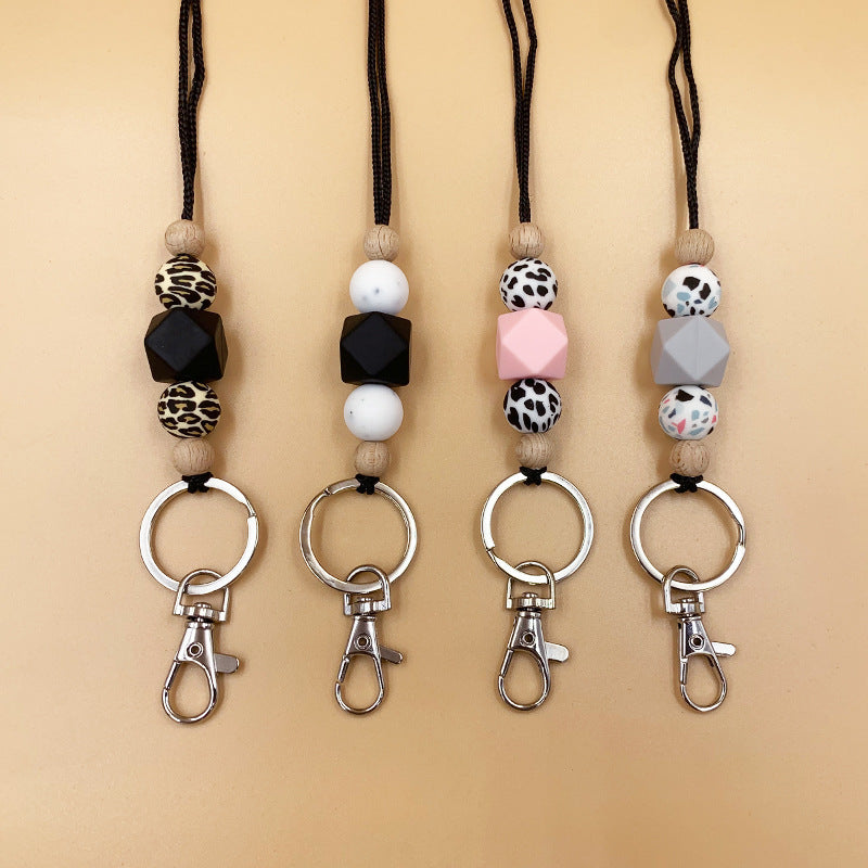 Amazon Badge Holder Keychain with Silicone Beads Lanyard