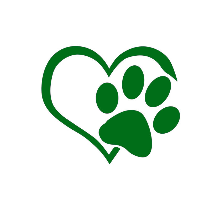 Heart Paw Vinyl Decal for Cars - Reflective Dog Print
