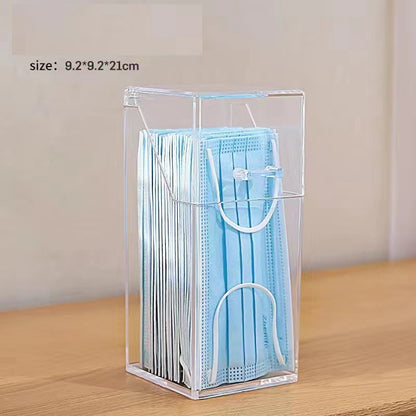Transparent Dustproof Mask Storage Box for Desktop Use