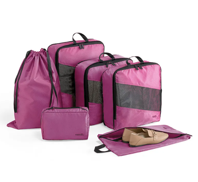 Polyester Travel Luggage Organizer 6-Piece Set