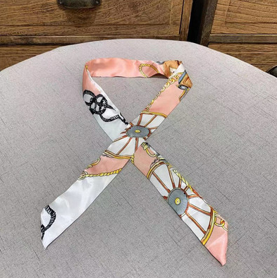 Silk Scarf for Women - Brand Scarf and Bag Ribbon