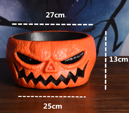 Skull Head Halloween Candy Bowl with Moving Hand (One)