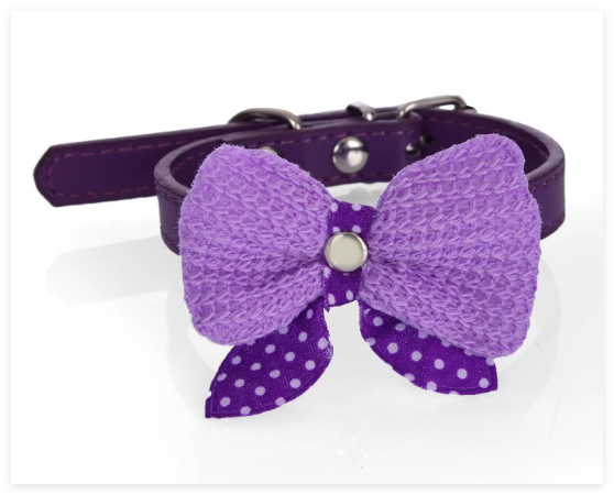 Wool Knitted Bow Pet Collar