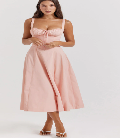 Parisian Dress - Waist Shaping Floral Maxi Dress (One Piece)