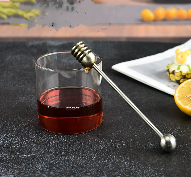 Stainless Steel Honey Spoon and Long-handled Stirring Rod