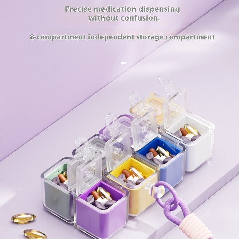 Magic Cube 8-Grid Medicine Storage Box