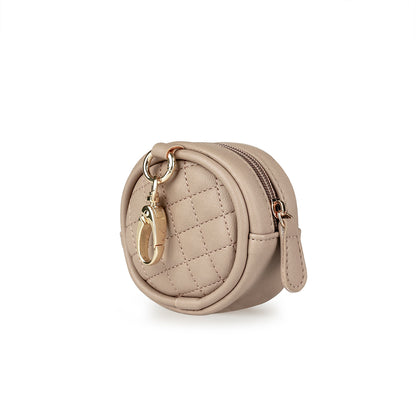 PU Leather Pacifier Bag with Keychain Loop for Small Items