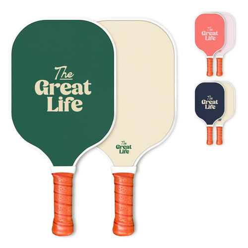 Premium Pickleball Paddle | Carbon Fiber | Beginner Friendly | 6in. Handle | Honeycomb Core | Lightweight | Single Paddle + Paddle Cover Included | Retro & Stylish (Dark Green)