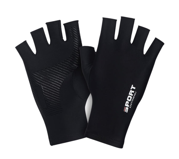 SUJAYU Fishing Gloves Men & Women Fingerless UV Protaction Gloves Driving Gloves Sailing Gloves Kayak Gloves Paddling Gloves Rowing Gloves UV Gloves Sun Gloves Sun Protection Gloves (Black Medium)