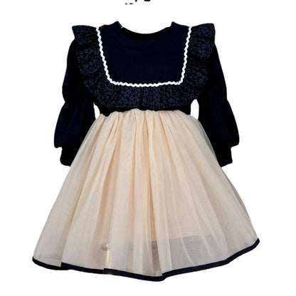 Floral Embroidered Lace Princess Dress for Girls