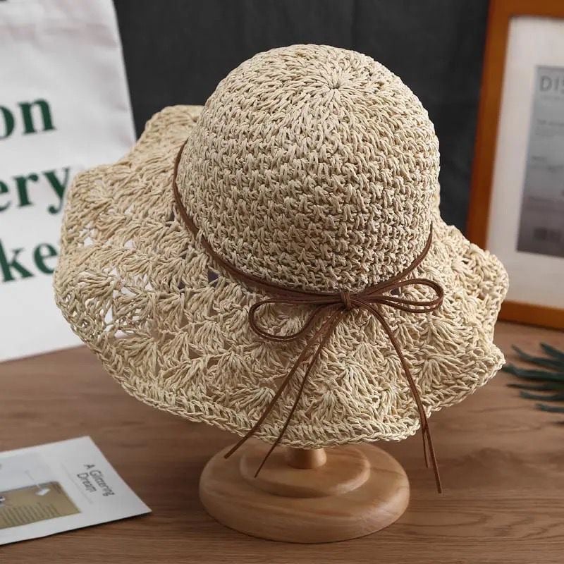 Handmade Crochet Straw Hat for Fashionable Look