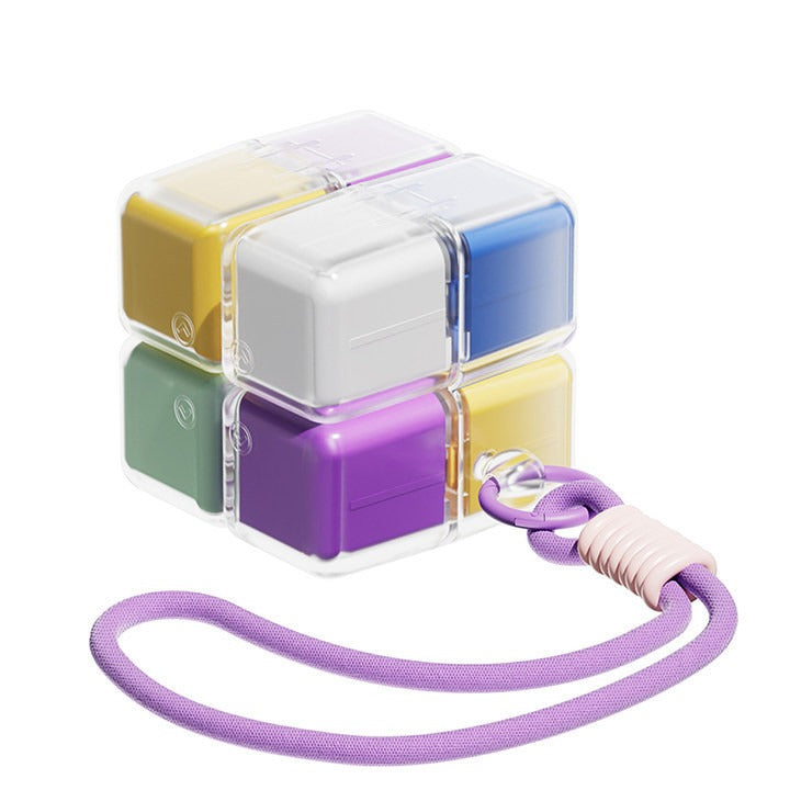 Magic Cube 8-Grid Medicine Storage Box