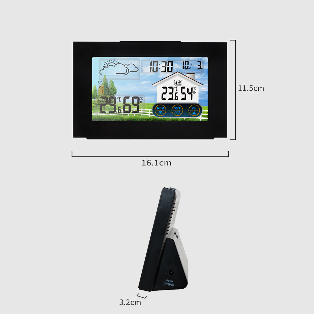 Color Screen Touch Weather Clock with Indoor/Outdoor Sensor