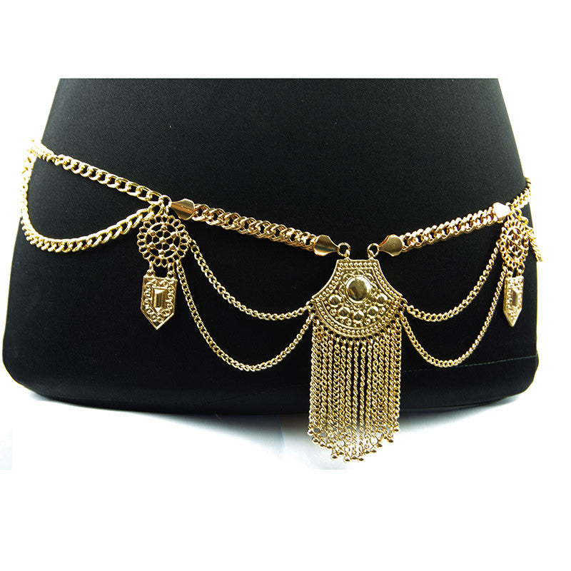 Exaggerated Alloy Body Chain for Beach Bikini