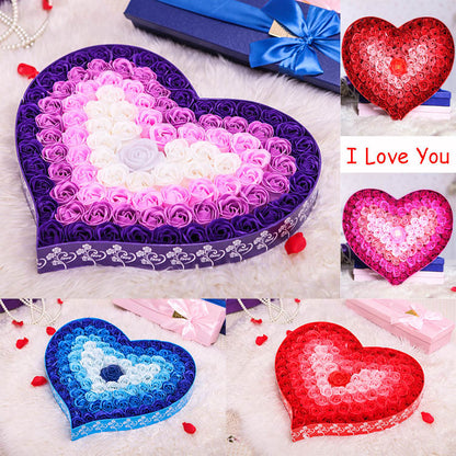 Gradient LED Heart-Shaped Soap Rose Gift Box