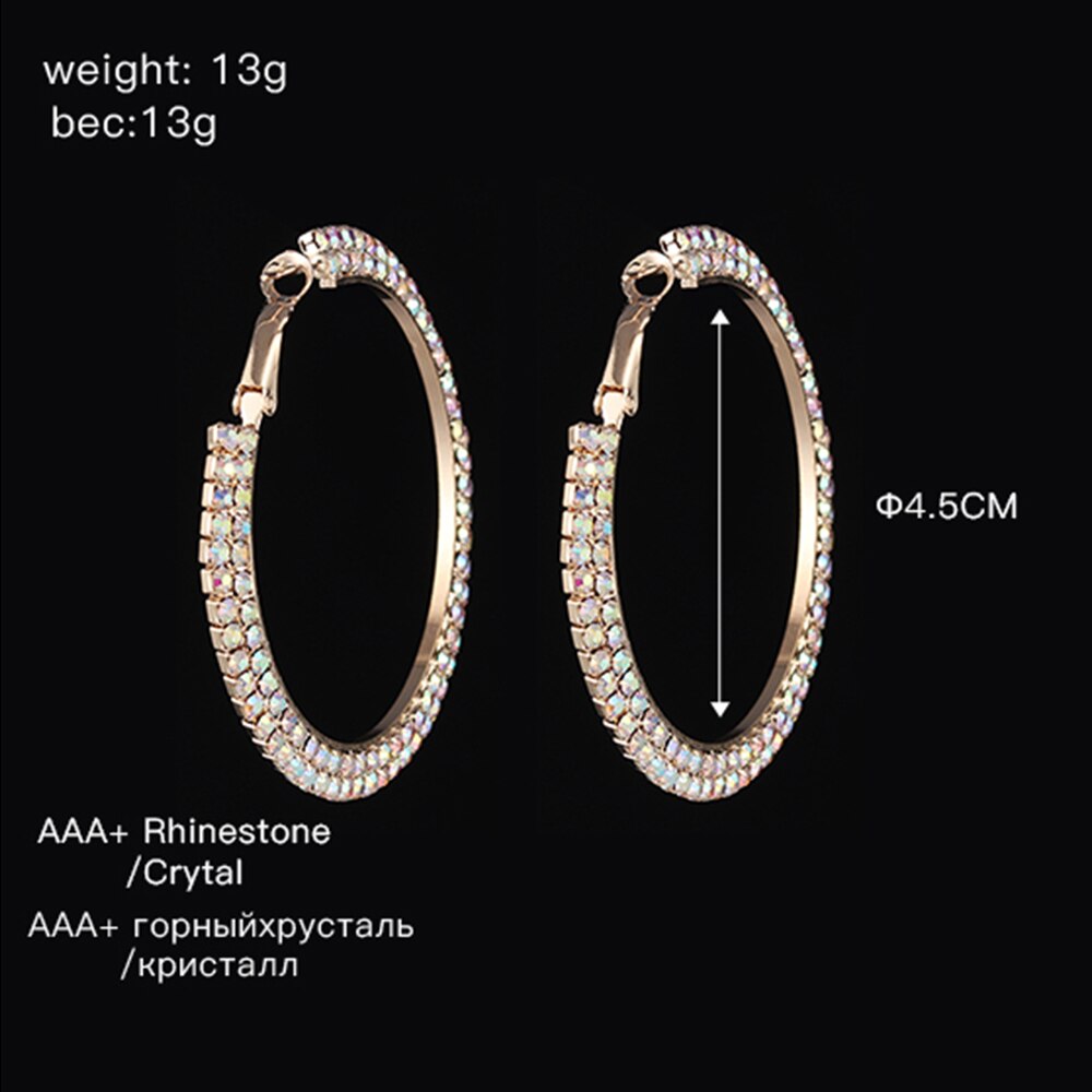 Luxury Round Crystal Hoop Earrings for Women