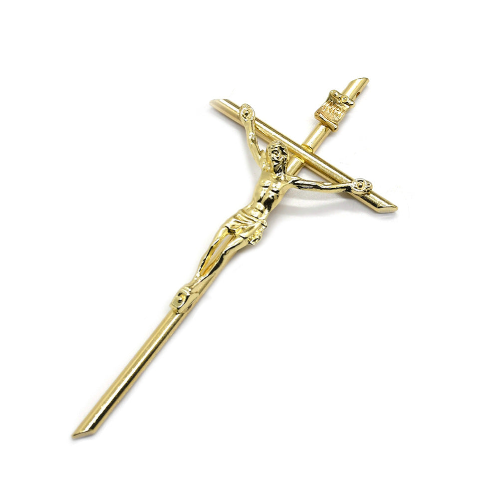 Gold Cross Hanging Decor for Office and Home (5.8*12cm)