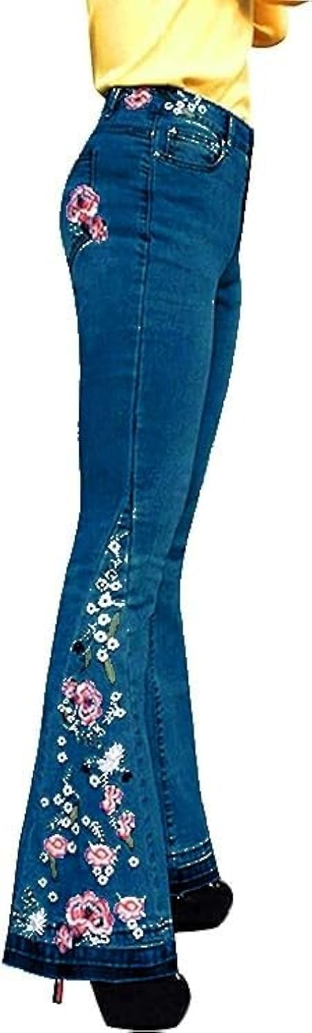 Womens Hippie Clothes Patchwork Jeans Y2K Jeans 70S Pants High Waisted Bell Bottom Jeans for Women High Rise Flare Jeans for Women 70S Outfits for Women Flared Jeans Y2K Jeans for Women