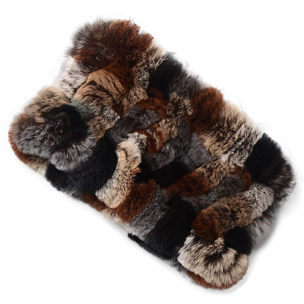 yUhe2018Cw Yu He Rabbit Fur Headband - Winter Knit Neck Warmer Real Fur Headbands Women Scarf Muffler Colorful 2
