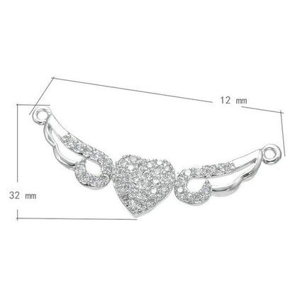 DIY Angel Wings Zircon Heart Pendant Necklace Accessory