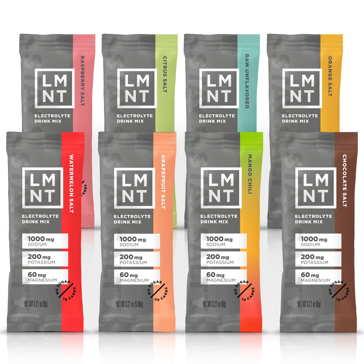 LMNT Keto Electrolyte Powder Packets | Paleo Hydration Drink Mix | No Sugar No Artificial Ingredients | Sample Pack| 8 Stick Packs