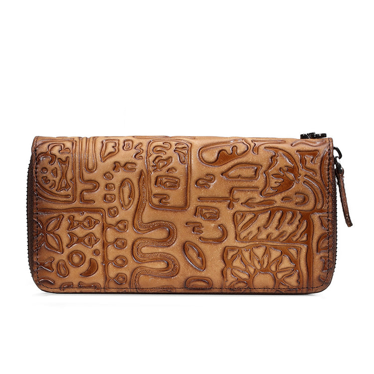 Vintage Oracle Leather Clutch Wallet for Women