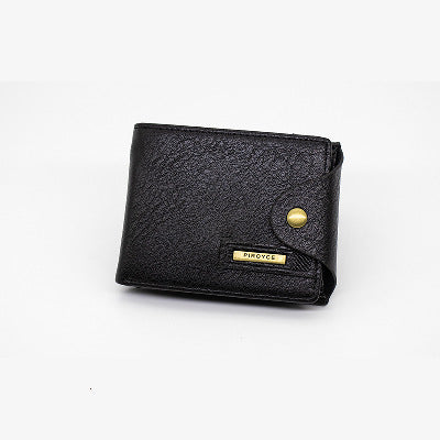 Men's Vintage Style Horizontal Leather Wallet with Clip
