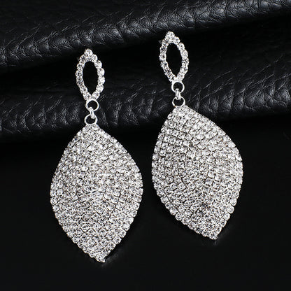 Fashionable Women's Earrings with Rhinestone Design E615