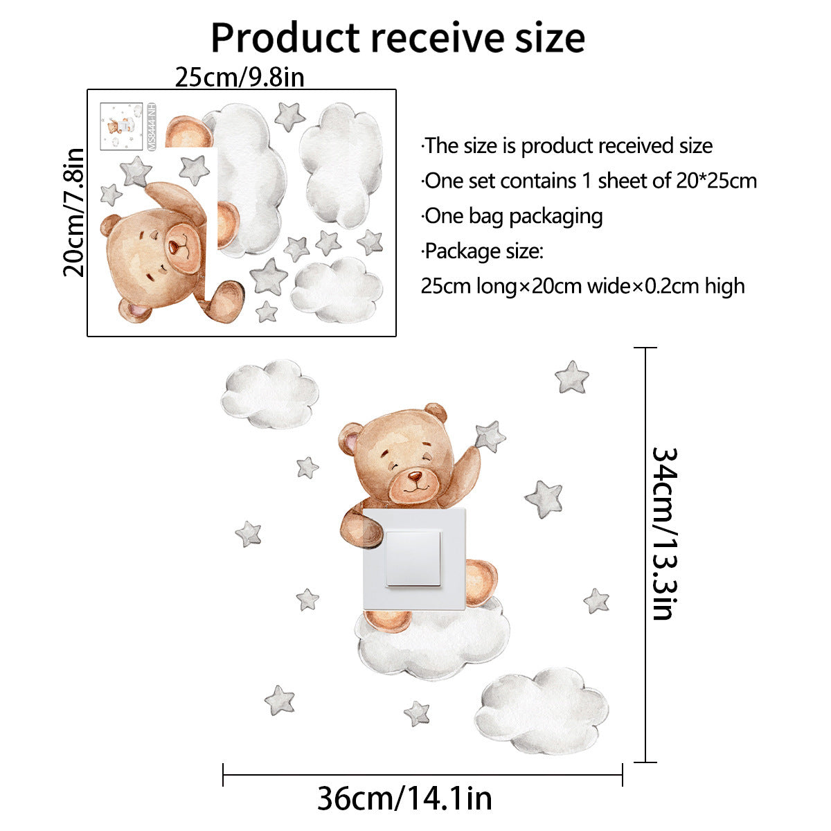 Whimsy Bear Starlight Switch Decal