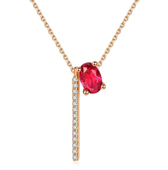Crimson Zirconia Elegance Necklace
