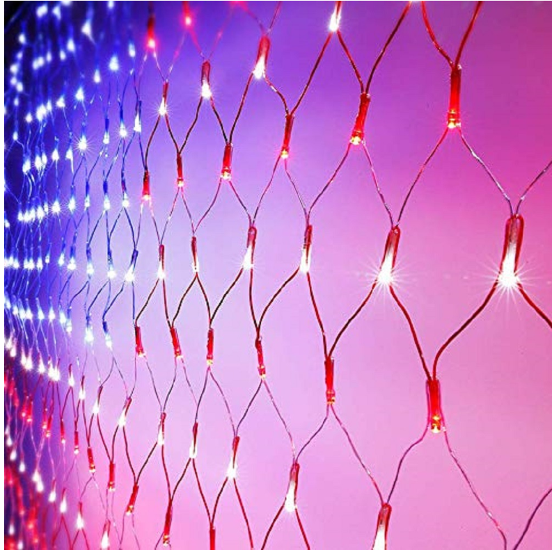 LED American Flag String Lights with Low Voltage Transformer
