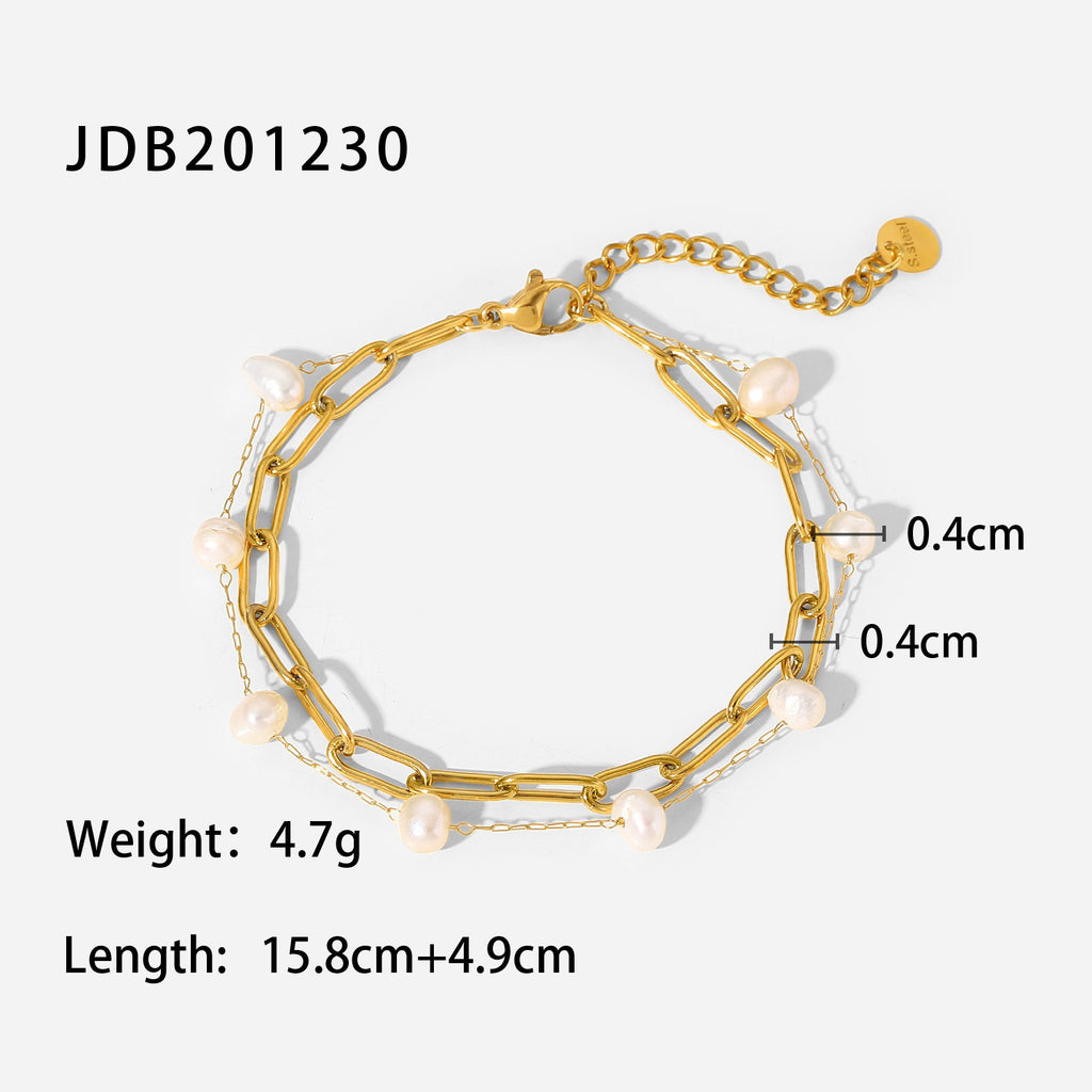 Elegant Women's Freshwater Pearl French Bracelet