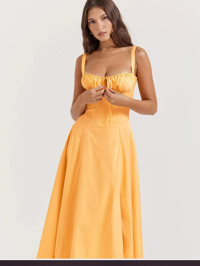 Parisian Dress - Waist Shaping Floral Maxi Dress (One Piece)