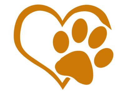 Heart Paw Vinyl Decal for Cars - Reflective Dog Print