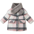 Plaid Wool Scarf Jacket for Babies