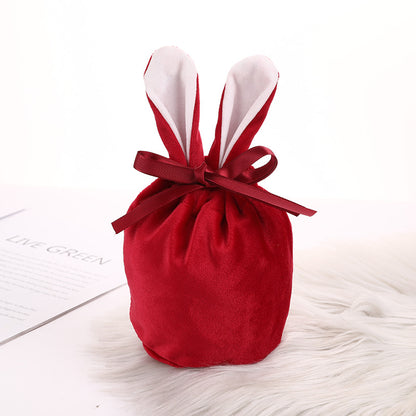 Velvet Bunny Ear Gift Bags for Easter Party Treats