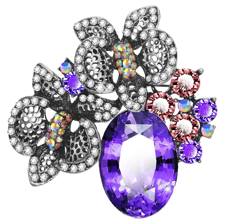 KristLand Austrian Crystal Cute Animal Butterfly Dragonfly Brooches Pins Colorful Enamel Corsages Women Scarf Clips Flower Blue