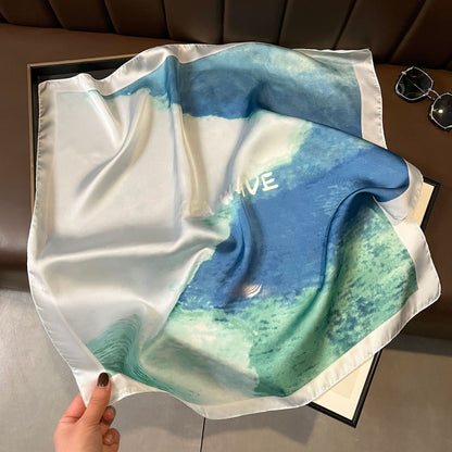 Vintage Silk Scarf - French Style 70cm Square Scarf