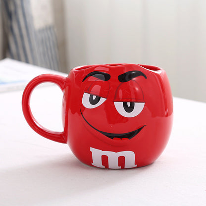 Creative M Bean Cartoon Ceramic Mug