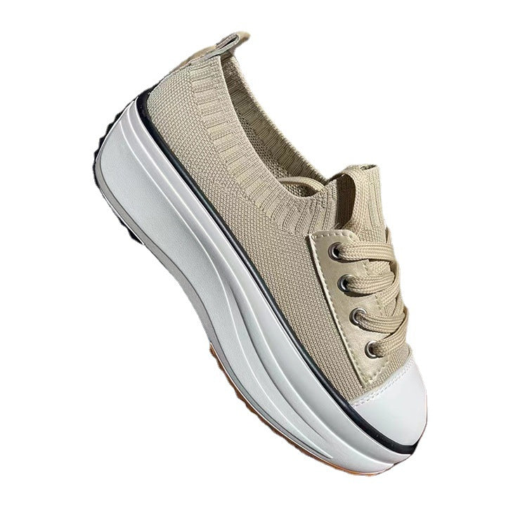 Stylish Women's Thick-Soled Breathable Sneakers