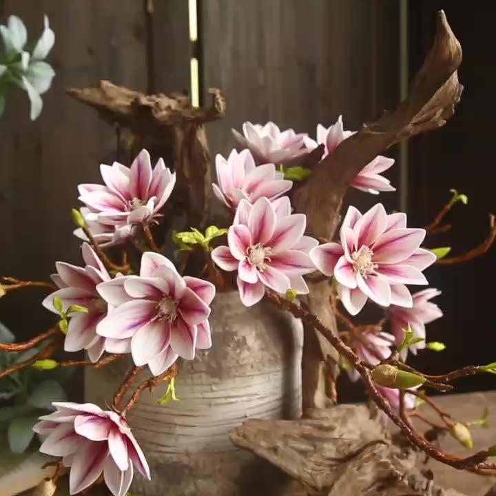 Elegant PU Magnolia Faux Flowers for Home Decor