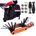 YBEKI Bike Repair Tool Kits - Bicycle Tool Set with Saddle Bag and Bicycle multi-tool Chain Tool (Orange Tool kits 16 in 1 + Bag)