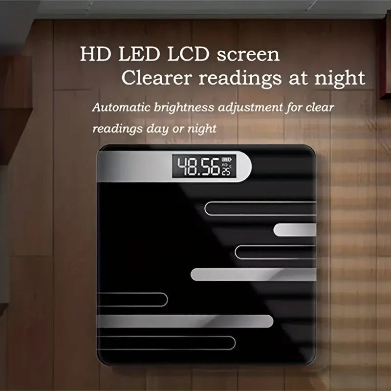 Smart Rechargeable Tempered Glass Body Scale