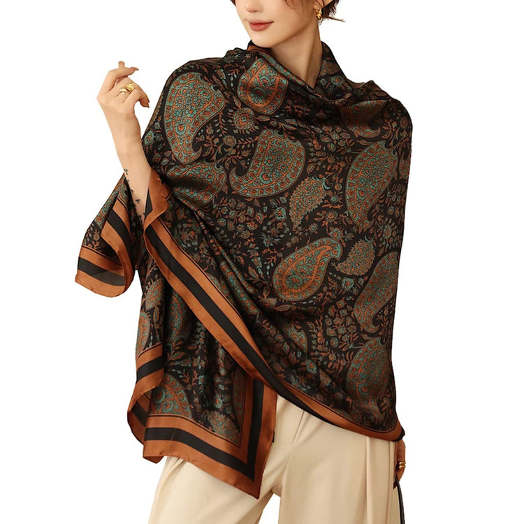 Myneiyi Women Scarf Headscarf Silk Feeling Scarf Fashion Scarves Long Lightweight Shawls for Women (A506)