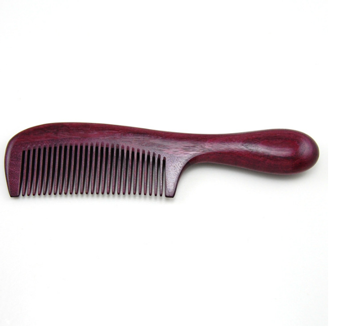 Natural Violet Comb with Thick Purple Wood Massage