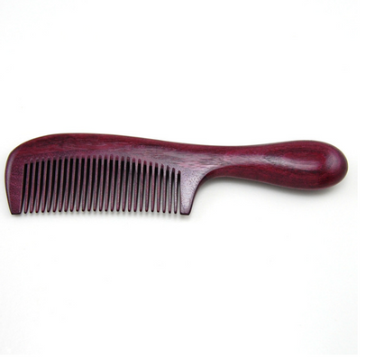 Natural Violet Comb with Thick Purple Wood Massage