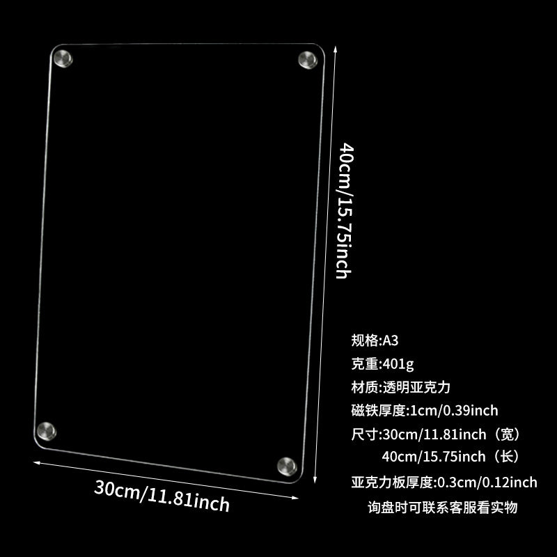 Acrylic Writable Dry Erase Weekly Meal Planner Board