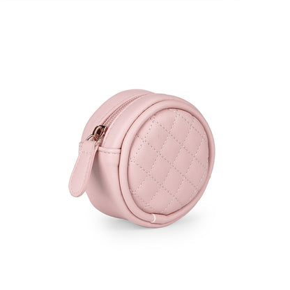 PU Leather Pacifier Bag with Keychain Loop for Small Items